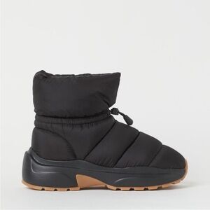 H&M Black Puffer Padded Ankle Boots 38 (7.5)